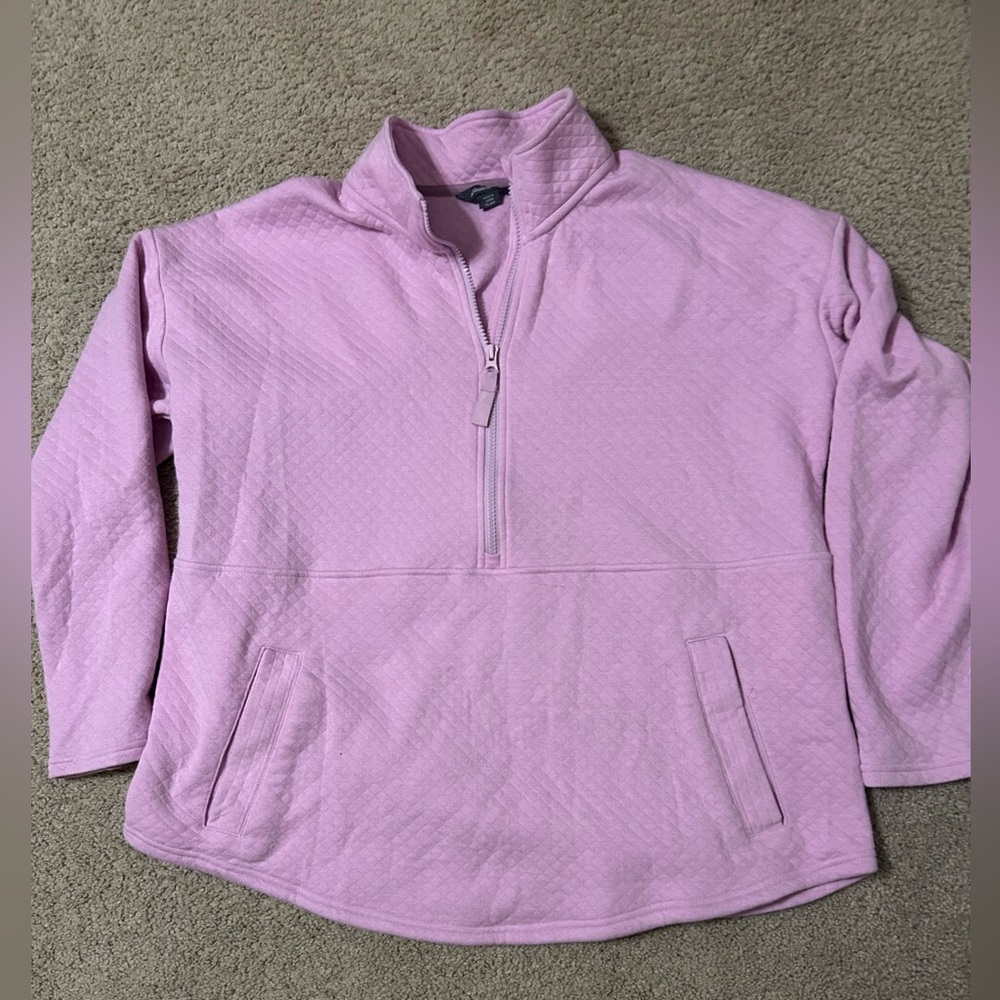 Eddie Bauer Quilted Half-Zip Pullover in Lavender